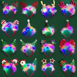 Christmas Reindeer Antler Headband with Cute Feathers Free Size/Option 07 5ea