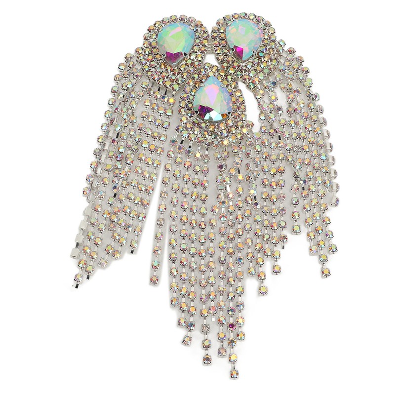 Rhinestone Tassel Shoulder Epaulet Decorative Shoulder Board Badge DIY Exquisite