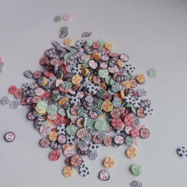 15g Sports Balls Polymer Clay Slices 5mm KRUPOVIUS, Sports Ball Decorations, Baseball DIY Craft Supplies, Ideal for Nail Art, Slime, Resin, and Sporty Decor.