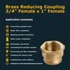 Brass Reducing Coupling 3/4" Female x 1" Female Construction NPT