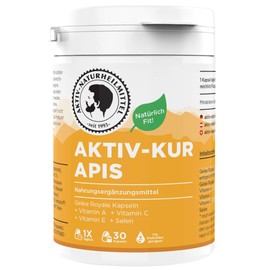 AKTIV NATURHEILMITTEL Aktiv Kur Apis | 30 Kapseln | Gelee Royale Kapseln 1000mg mit Vitamin A+C+E