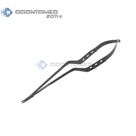 OdontoMed2011 Set Of 3 Pcs Yasargil Scissors Angle & Needle Holder 8.5" Str + Cvd Black Coated Color