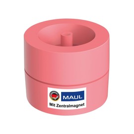 Maul MAULpro Clip Dispenser Diameter 7.3 x 6 cm Desk Organiser for Paper Clips Desk Accessories with Magnet for Office Includes 15 Clips Stylish Paper Clip Dispenser Touch of Rose
