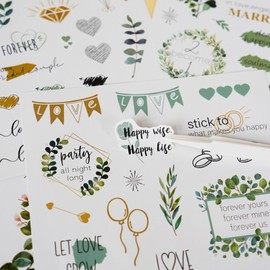 Sticker Wedding Guest Book 160 Stickers Vintage Love Sticker Set for Photo Album Wedding Sticker for Guest Book Photo Album Scrapbook Place Cards
