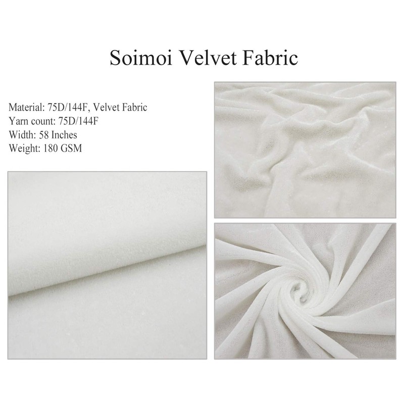 Soimoi Red Velvet Fabric White Dots Printed Craft Fabric by