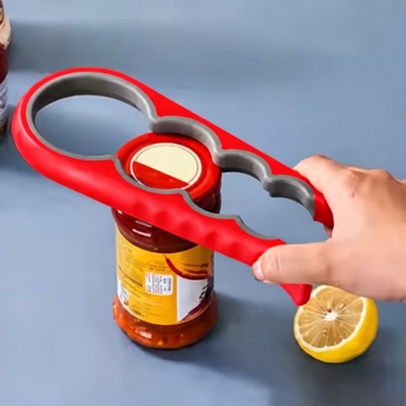 4-in-1 Jar Opener for Kitchen Use – Manual Multi-Purpose Lid,