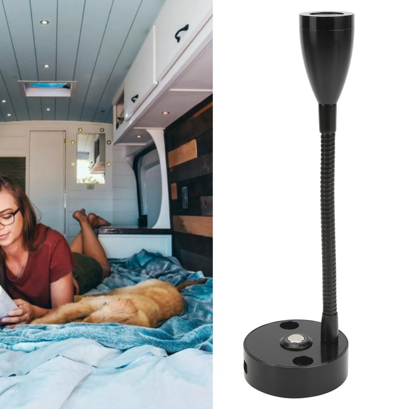 RV Reading Light Flexible Neck 3 Color Light 12‑24V 3W