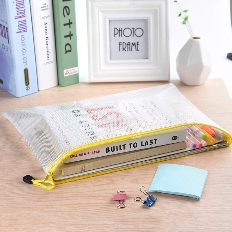 TUPARKA 21pcs Document Wallet A5 Zipper Wallet Bags Plastic Mesh