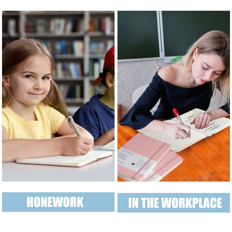 EMOMAS Lined Journal Notebook, (pink), 160 Pages, Medium 5.7 inches