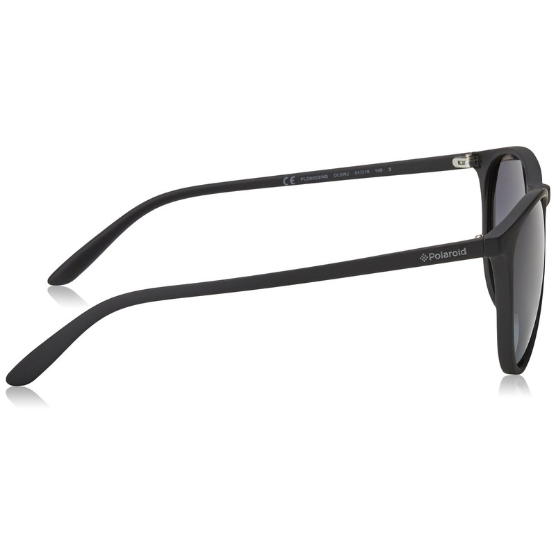 Polaroid PLD 6003/N/S Polarized Oval Sunglasses, Matte Black, 54mm, 19mm