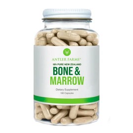 Antler Farms 100 Pura Médula Ósea Nueva Zelanda 120 Cápsulas 500 Alimentado Zacate Pasto Elevado Procesado Frío Suplemento Células Madre Keto
