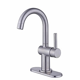 Dorind Single Hole Single-Handle High-Arc Bathroom Faucet in Brushed Nickel