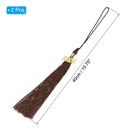 PATIKIL 2 Pcs Graduation Tassel with 2024 Gold Charm, Graduation Cap Tassel 2024 Year Graduation Tassels for Graduation Party Ceremonies Souvenir, Dark Brown