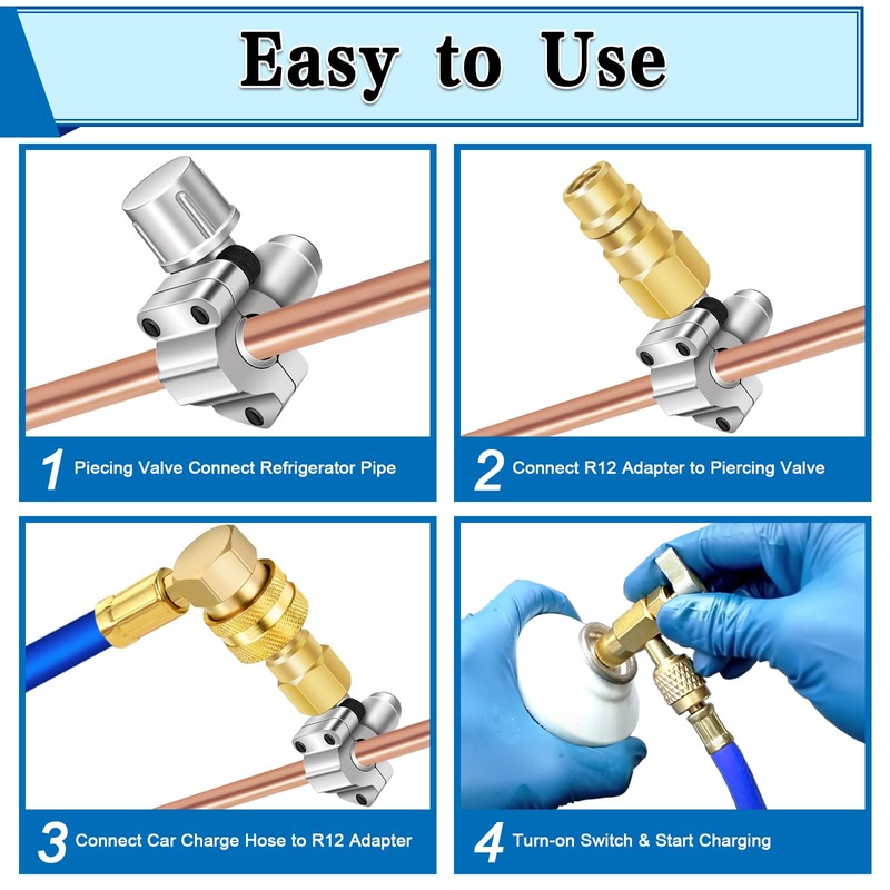 A/C Retrofit Valve Kit-Refrigerant Retrofit Valve Set, with R12 to