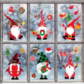 Joy Bang 320 PCS Christmas Window Clings Decorations, Xmas Snowflake Gnome Window Stickers Decals Decor, Christmas Decorations Indoor