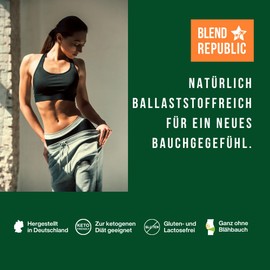 BLEND REPUBLIC® Darmwohl Ballaststoff-Pulver für essentielle Bakterienstämme - Probiotika Präbiotika Pulver - Darmflora Aufbau vegan, 300g