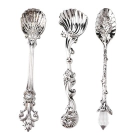 Teaspoons, Vintage Style Cutlery Coffee Spoon Tea Spoons Antique Silver Spoon Vintage Kitchen Tableware N Coffee Dessert Teaspoon