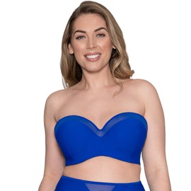 Curvy Kate Women's Standard Sheer Class Bandeau Bikini, Cobalt, 30D