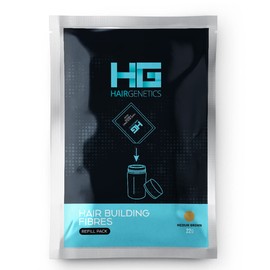 Hair Genetics Advanced Keratin Hair Building fibres Large 22g Refill Pack(Medium Brown)