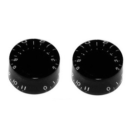 BLACK SPEED KNOBS "0-11" FOR GIBSON LES PAUL / EPIPHONE GUITAR (2-PACK)