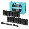 DURATECH 24-Piece Impact Socket Set, 1/2" Drive Deep Impact Socket