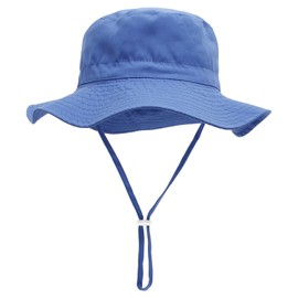 YANWANG Baby Kinder Einstellbare Eimer Sonnenhut, UPF 50+ Sonnenschutz Strandmütze für Kleinkinder Jungen Mädchen(Jewel Blue,0-12Months)