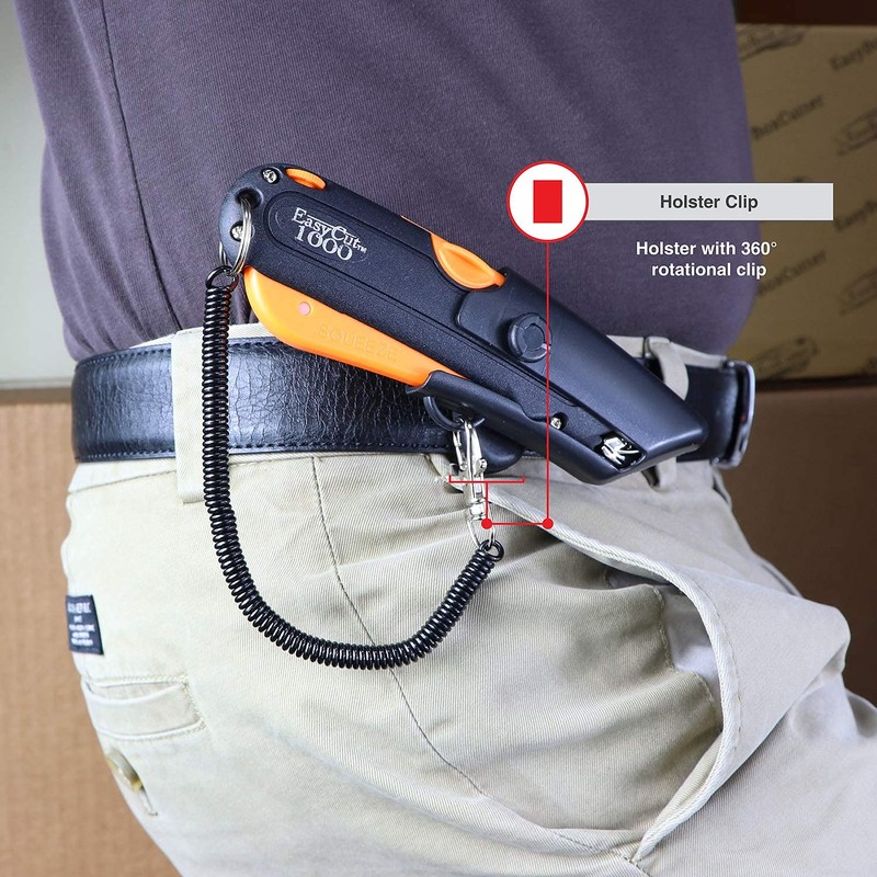 Modern Box Cutter, 3 blade depth setting, Squeeze Trigger and