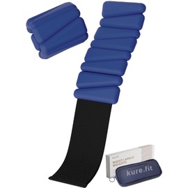kure.fit Adjustable Wrist & Ankle Weights Set - 1lb Pairs | Versatile for Yoga, Walking, Running, Barre, Pilates, Cardio & Aerobics | Wearable Bracelets for Men & Women | Home & Gym Workouts | Blue