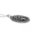 Controse rose cameo necklace with black epoxy stainless steel pendant