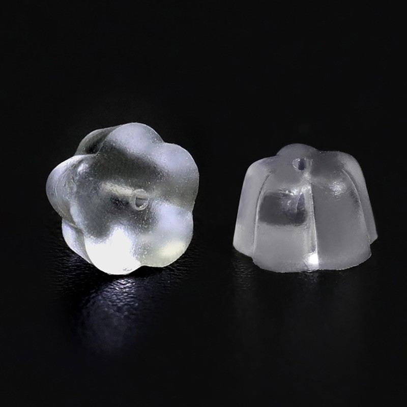 Silicone Earring Backs, 200 Pack Clear Hypoallergenic Replacement Stoppers for