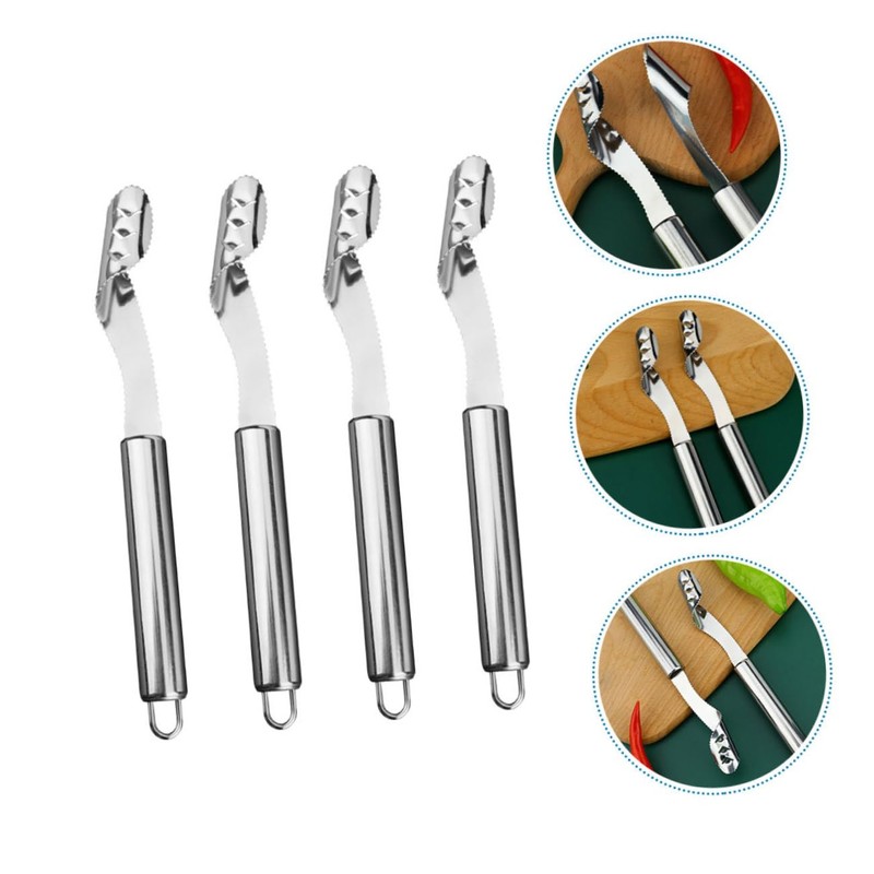 Mikinona Manual Pepper Core Remover 4pcs Set Vegetable Slicer Removal