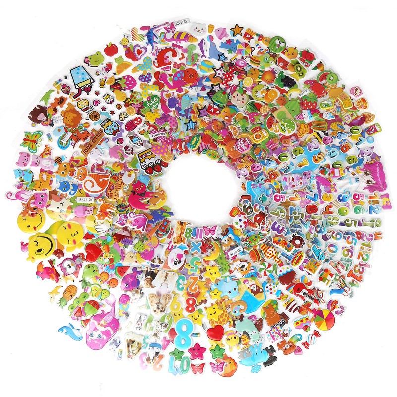 VEYLIN Stickers Reward Children, Reward, Various Types, Waterproof, 3D Kids,