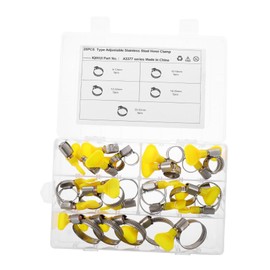 TEHAUX 25pcs Stainless Steel Hose Clamps Handle Pipe Clips for Automotive Industrial and Household Use Secure Gas Air Sealing Easy to Install and