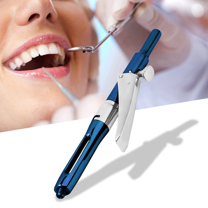 Professional Stainless Steel Dental Aspirating Anesthetic Syringe Surgical Tool (Blue)