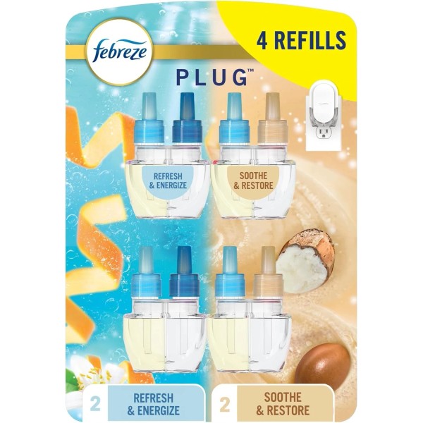 Febreze Odor-Fighting Fade Defy PLUG Air Freshener, Refresh and Energize,...
