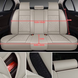 GXT Bench Seat Cover, Premium Faux Leather Bench Seat Covers for Trucks - Universal Fit for Most Sedans SUV Pick-up Truck, Durable for Long Lasting Protection(Khaki)