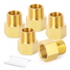 GASHER 5PCS Brass Pipe Fitting, Reducer Adapter, 3/8-Inch Male Pipe
