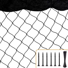 BSTPCOO Nylon Bird Netting 50'x50' with 2.4" Square Mesh Hawk Netting for Chicken Run...