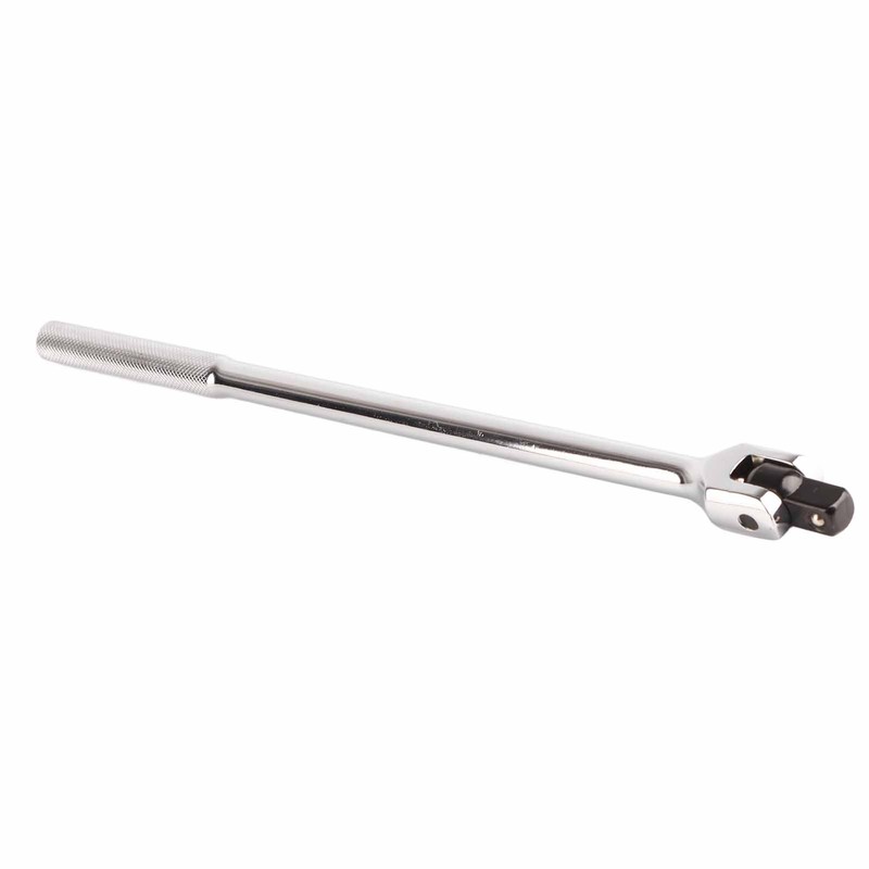 15in 1/2in Drive Breaker Bar Chrome Vanadium Steel 180 Degree