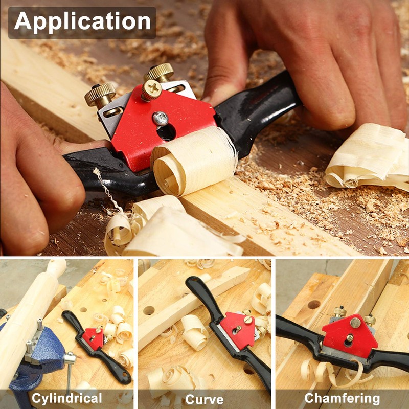 boeray 2pcs Adjustable SpokeShave with Flat Base, 6pcs Metal Blade