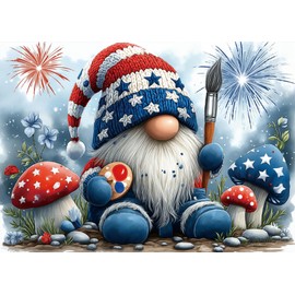 Patriotic Gnome Puzzles for Adults 1000 Pieces Magic Flower Mushroom Art Jigsaw Puzzles Impossible Hard Difficult Aesthetic Challenging Puzzles as Home Decor