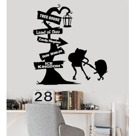 Adventure Time Land of Doo Dero Worlds Ice Kingdom Pathway Signage Cartoon Wall Sticker Art Decal for Girls Boys Room Bedroom Nursery Kindergarten Stickers Wall Art Vinyl Decoration Size (22x30 inch)
