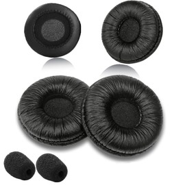 Ear Cushions for Plantronics Headset Replacement 50mm Ear Pads Compatible with Plantronics HW251N HW261N HW510 HW520 Blackwire C320 3210 3220 3320 Jabra Pro 920 9450 GN 2000 9125 Biz 2300 (4 Pack)