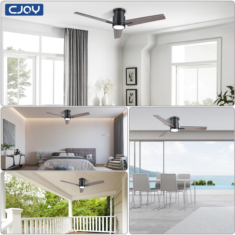CJOY Ceiling Fan with Lights, 52 Inch Low Profile Ceiling