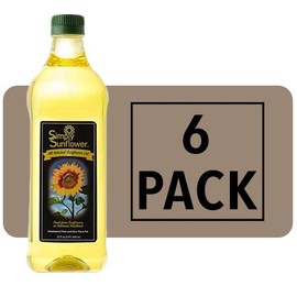 Simply Sunflower All-Natural Sunflower Oil | non-GMO, Gluten-Free, Nut-Free, Vegan, & Heart Healthy Cooking Oil | 6 Pack of 32 oz. Bottles | Made in USA