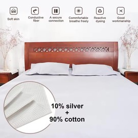 NEWFUN Grounding Bed Sheet, Grounding Bed Sheet, Grounding Mat for Bed, Conductive Grounding Mat, High-Quality Grounding Mat for Better Sleep and Health, with EU Grounding Cable and Plug, (90 x 230