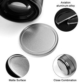 52mm Metal Lens Cap,Fotover Universal Metal Screw-in Lens Cap Cover Replacement for Canon Nikon Sony Pentax Olympus Fuji DSLR Camera + Microfiber Cleaning Cloth,Silver