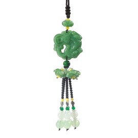 FengShuiGe Chinese Traditional Style Green Crystal Hanging Decoration House Door Window Charm Hanging Pendant Amulet Pray for Luck Safety (Brave Troops)