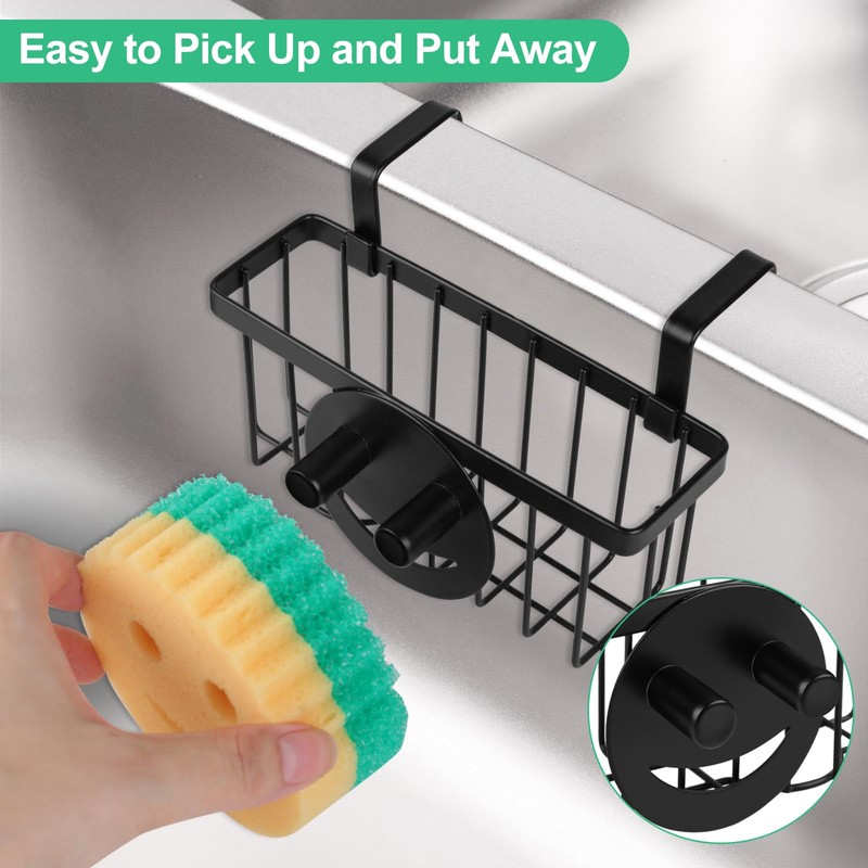 Kitchen Sponge Holder, Sink Caddy for Kitchen Sink Organizer, Smiley