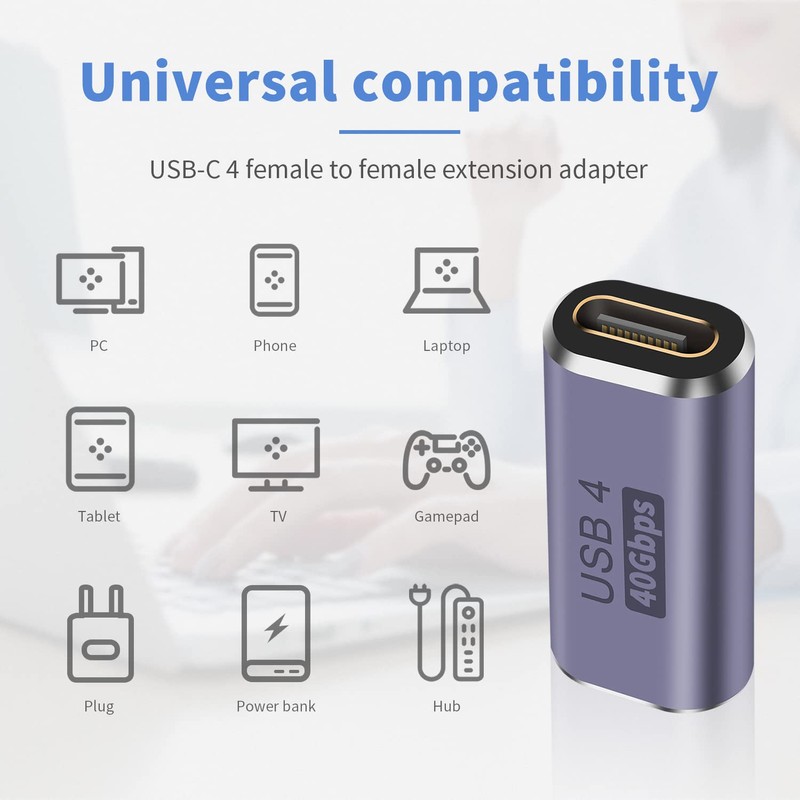 Duttek USB C Coupler 40Gbps,USB C female to female coupler